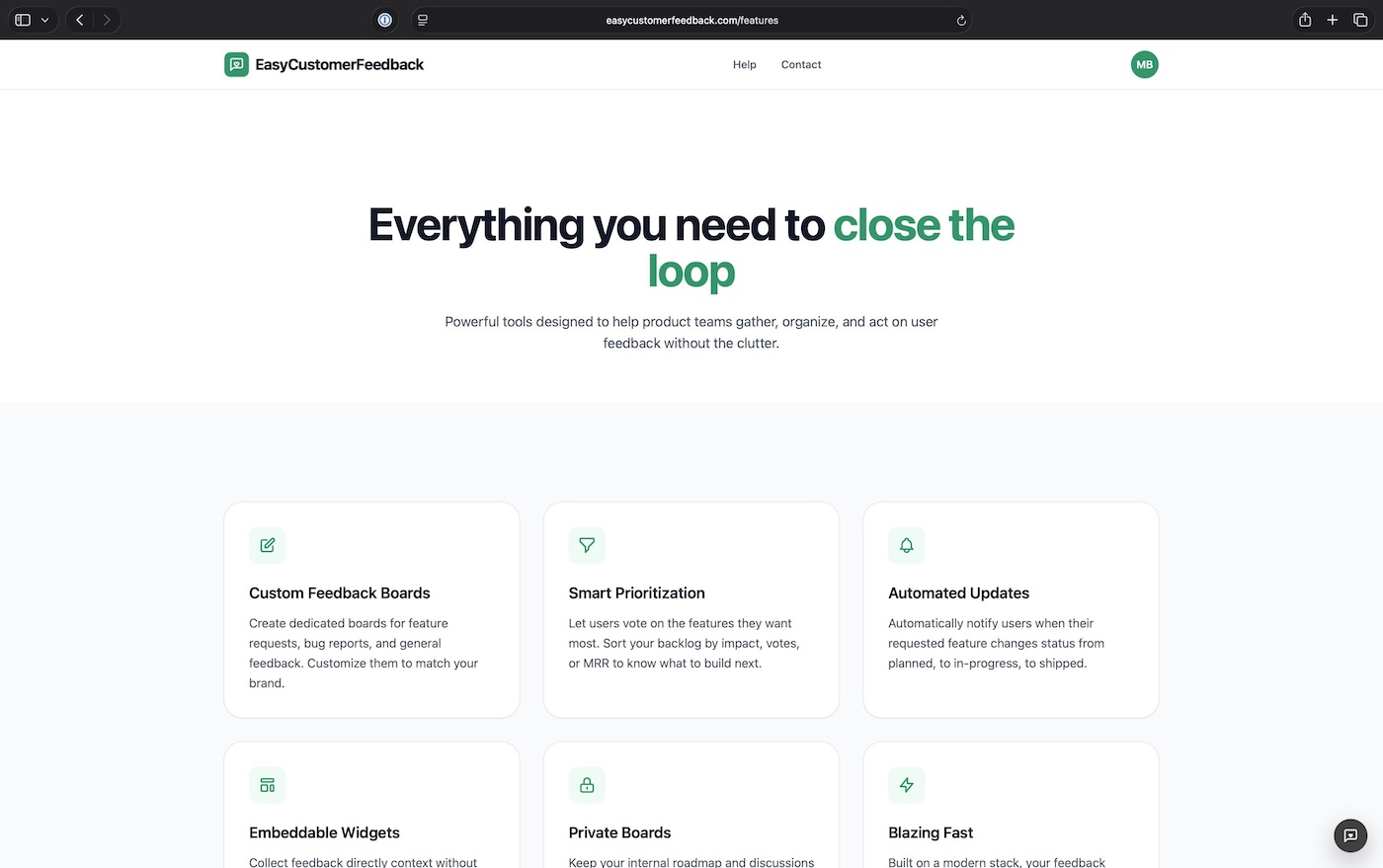 EasyCustomerFeedback features overview