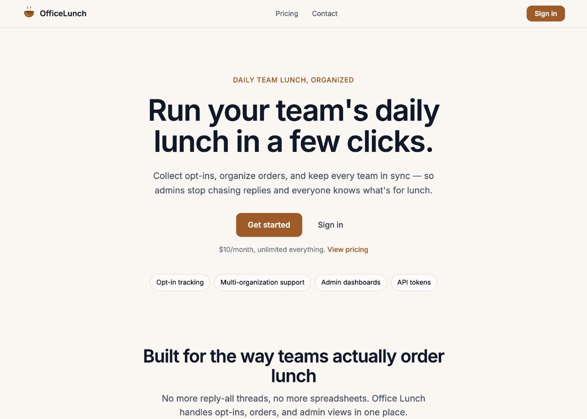 Introducing Office Lunch App